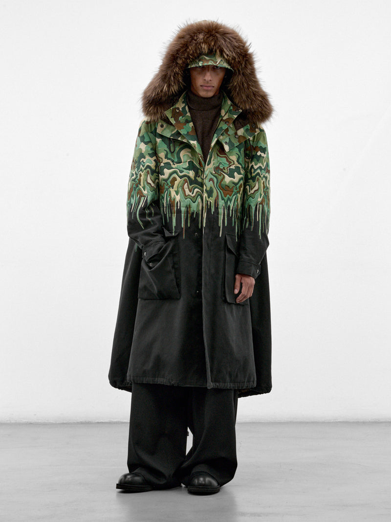 Green Surreal Camo Military Parka (S70CBN0226-GREEN)