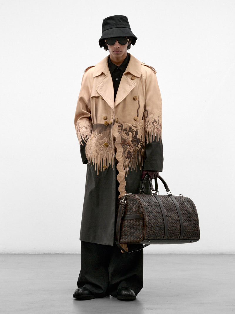 Beige Surreal Print Trench Coat (S70IMP0126-BEIGE)
