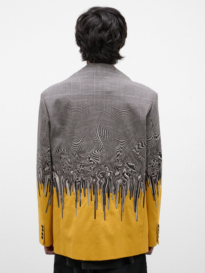 Gray Cotton Surreal Glencheck Blazer (S70VS0126-YELLOW)
