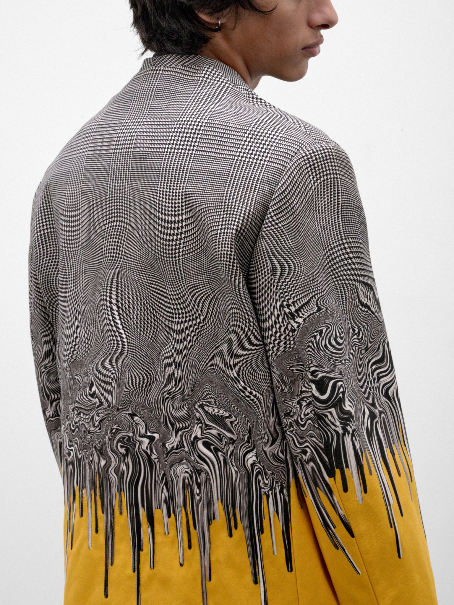 Gray Cotton Surreal Glencheck Blazer (S70VS0126-YELLOW)
