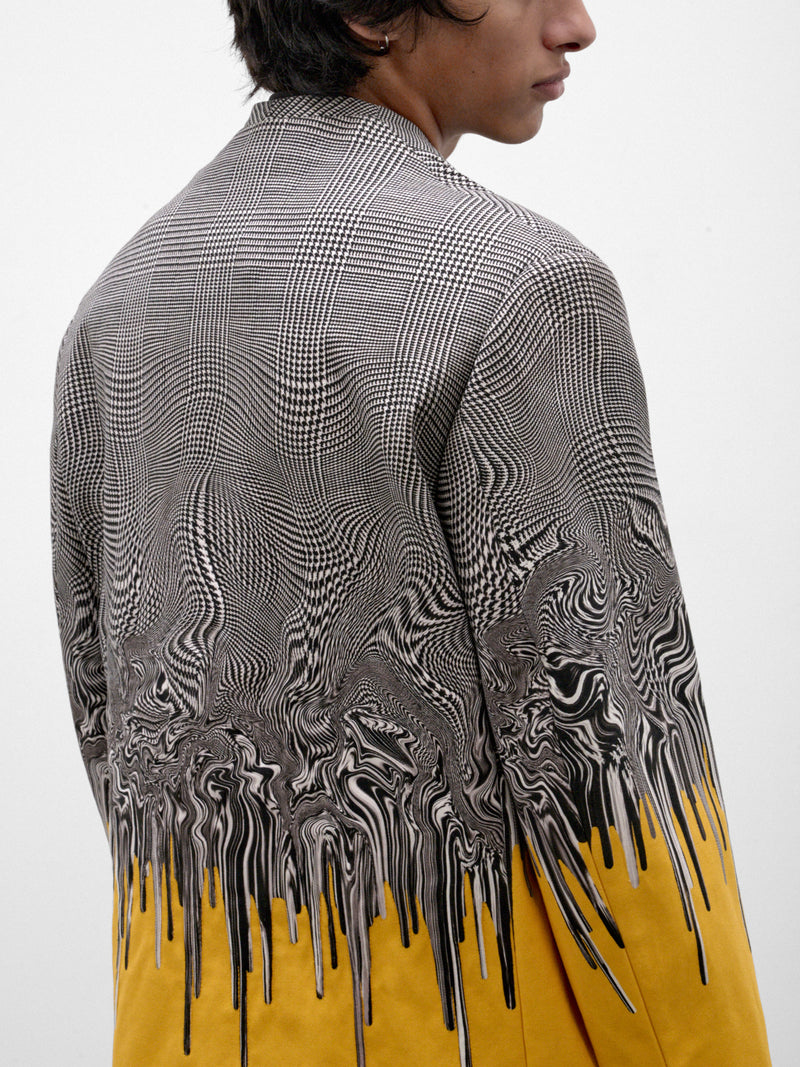Gray Cotton Surreal Glencheck Blazer (S70VS0126-YELLOW)
