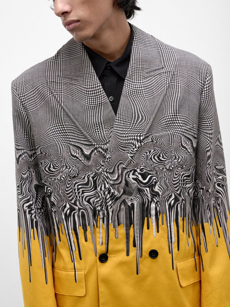 Gray Cotton Surreal Glencheck Blazer (S70VS0126-YELLOW)