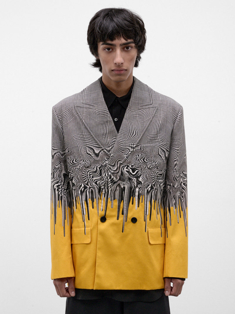Gray Cotton Surreal Glencheck Blazer (S70VS0126-YELLOW)