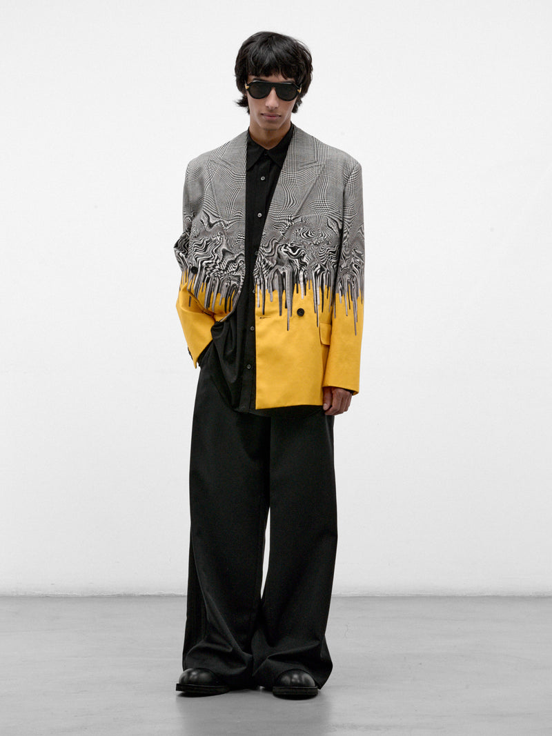 Gray Cotton Surreal Glencheck Blazer (S70VS0126-YELLOW)