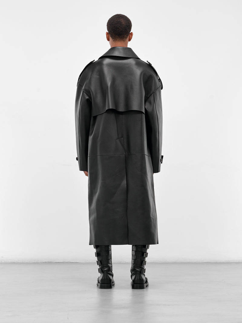 Black Sheep Leather Trench Coat (S71AA0469-SY1345-BLACK)