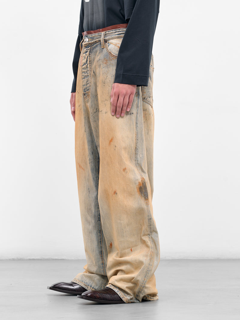 Distressed Dirty Baggy Denim Jeans (S71LB1660-D30011-470-DENIM)