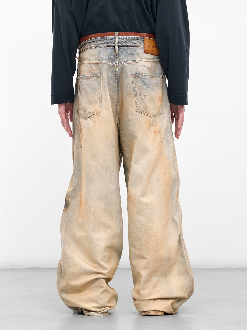 Distressed Dirty Baggy Denim Jeans (S71LB1660-D30011-470-DENIM)