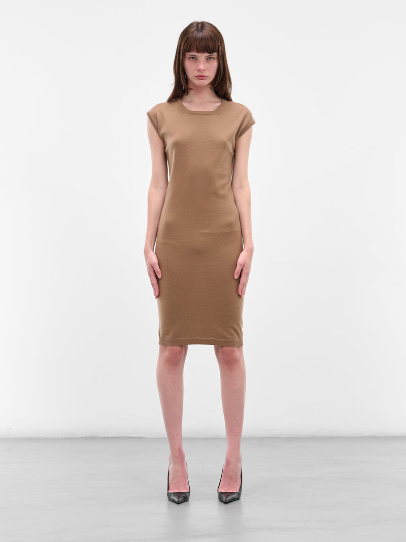 Brown Seamless Wool Mini Dress (S75CV0947-D13141-122-BROWN)