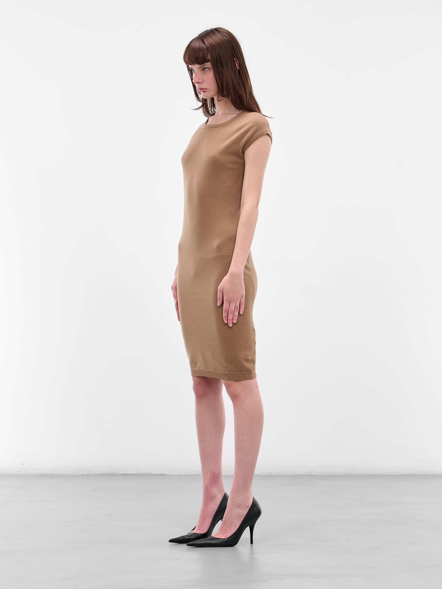 Brown Seamless Wool Mini Dress (S75CV0947-D13141-122-BROWN)