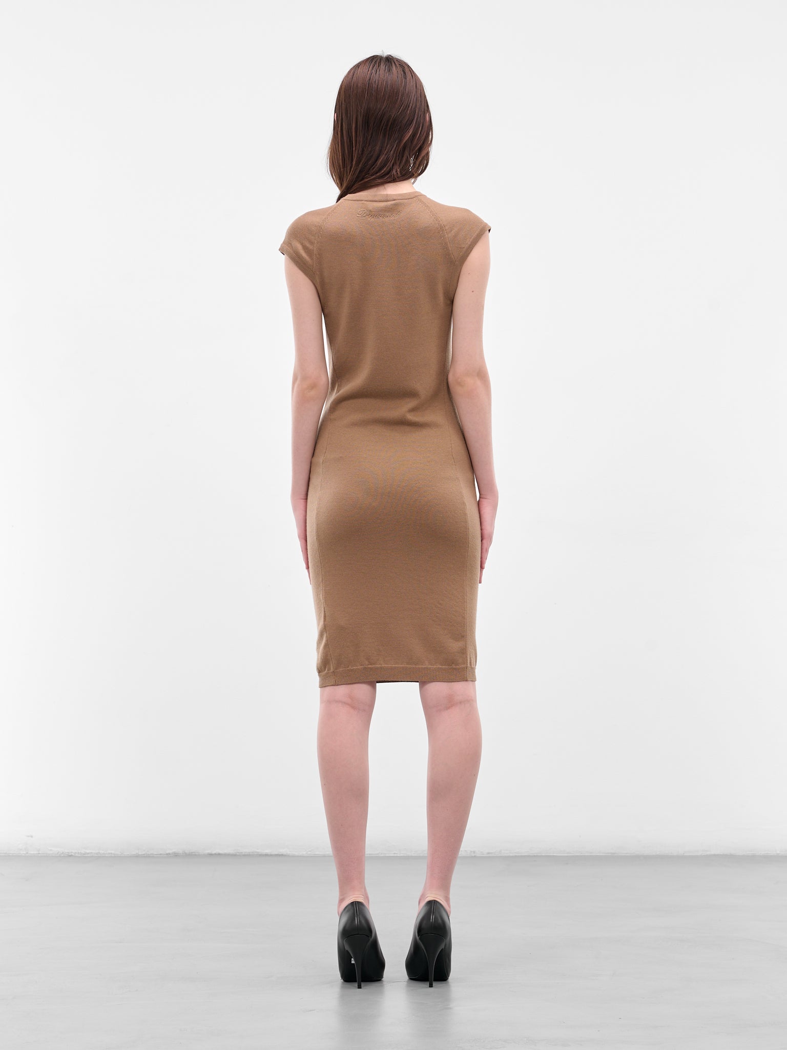 Brown Seamless Wool Mini Dress (S75CV0947-D13141-122-BROWN)