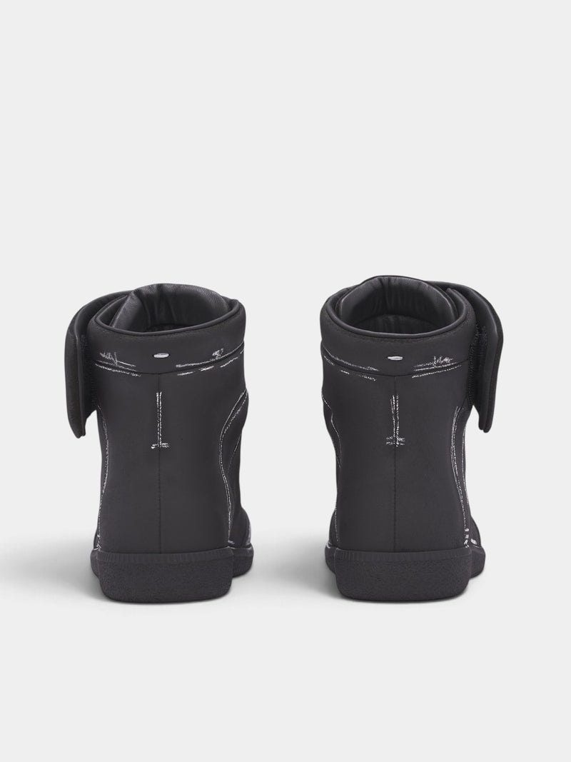 Black Leather Future High Tops (S97WS0102-P7859-BLACK-WHITE)