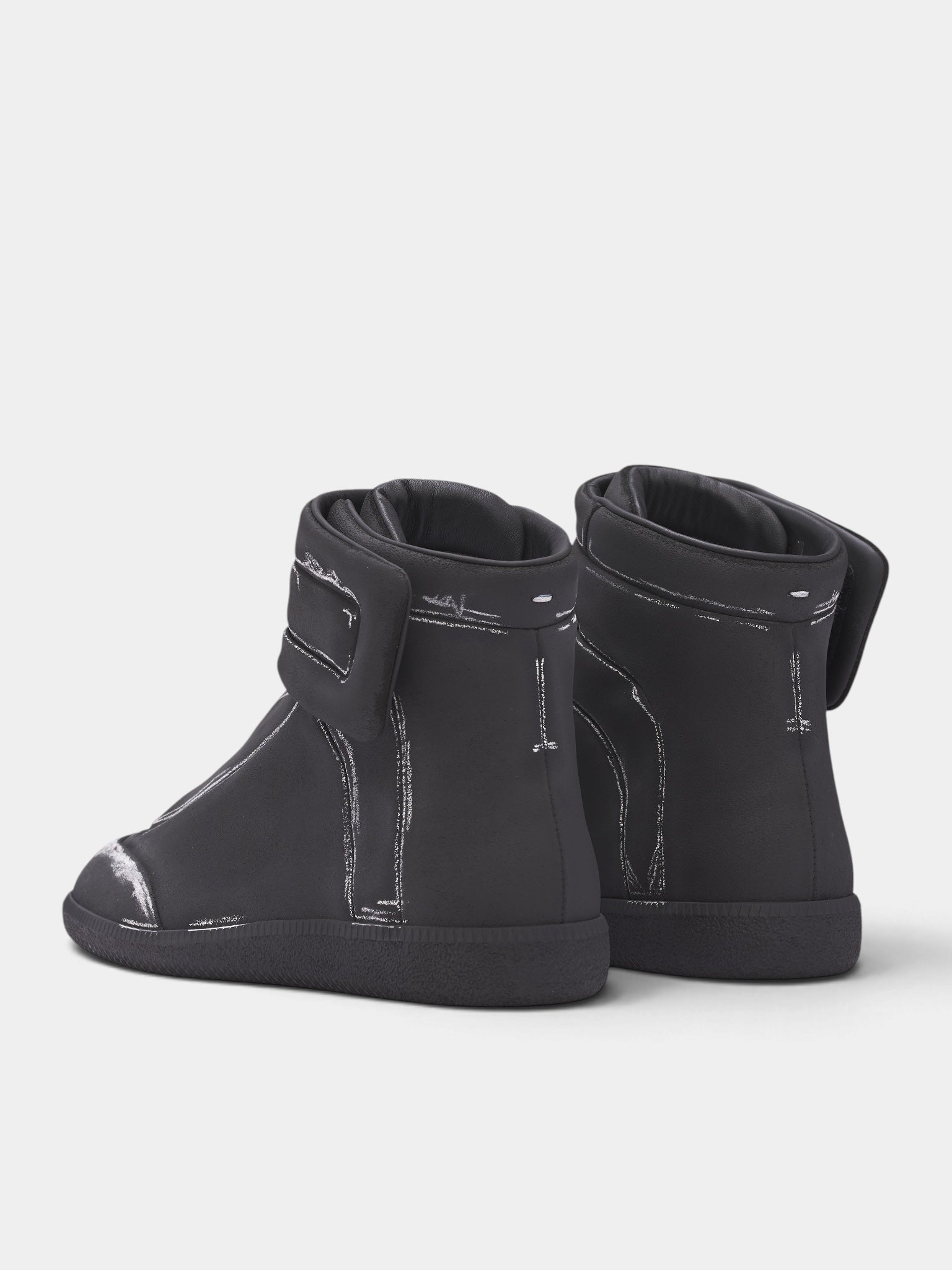 Black Leather Future High Tops (S97WS0102-P7859-BLACK-WHITE)