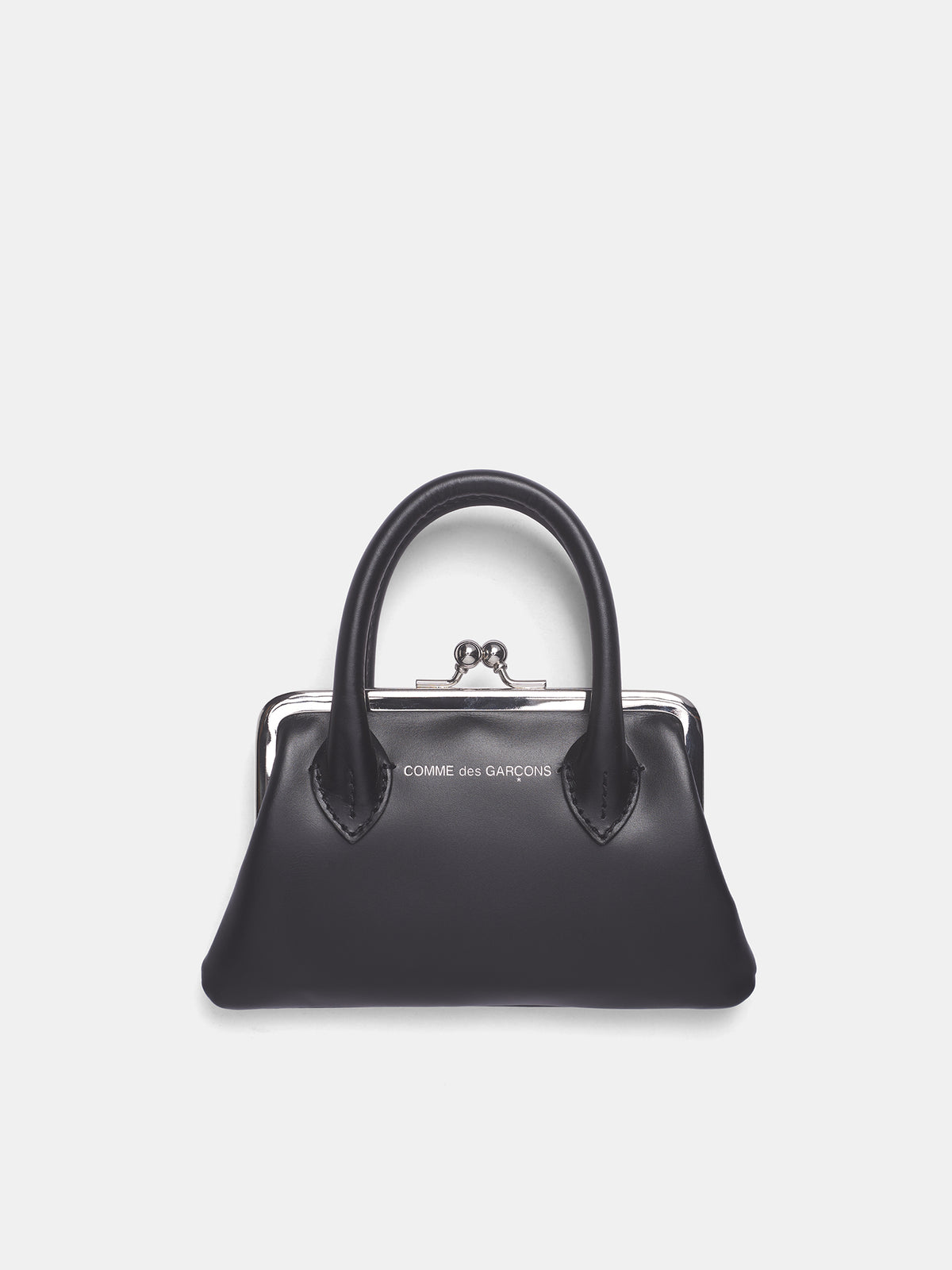 Black Leather Kiss-Clasp Wallet (SA0301CH-BLACK)