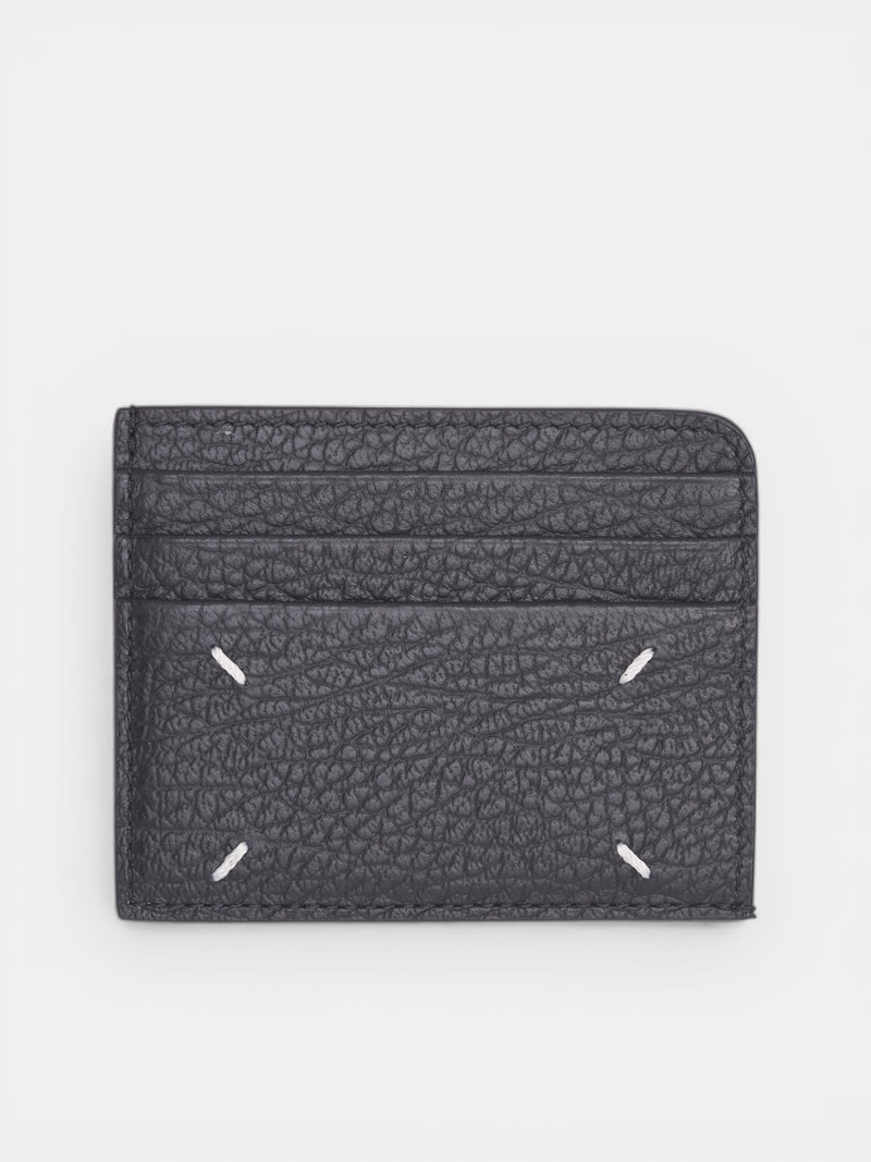 Black Grained Leather Cardholder Wallet (SA3VX0007-P4455-T8013-BLACK)