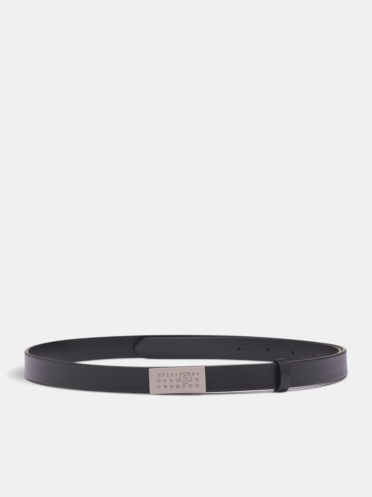 Black Leather Logo Buckle Belt (SA5TP0011-P9441-BLACK)