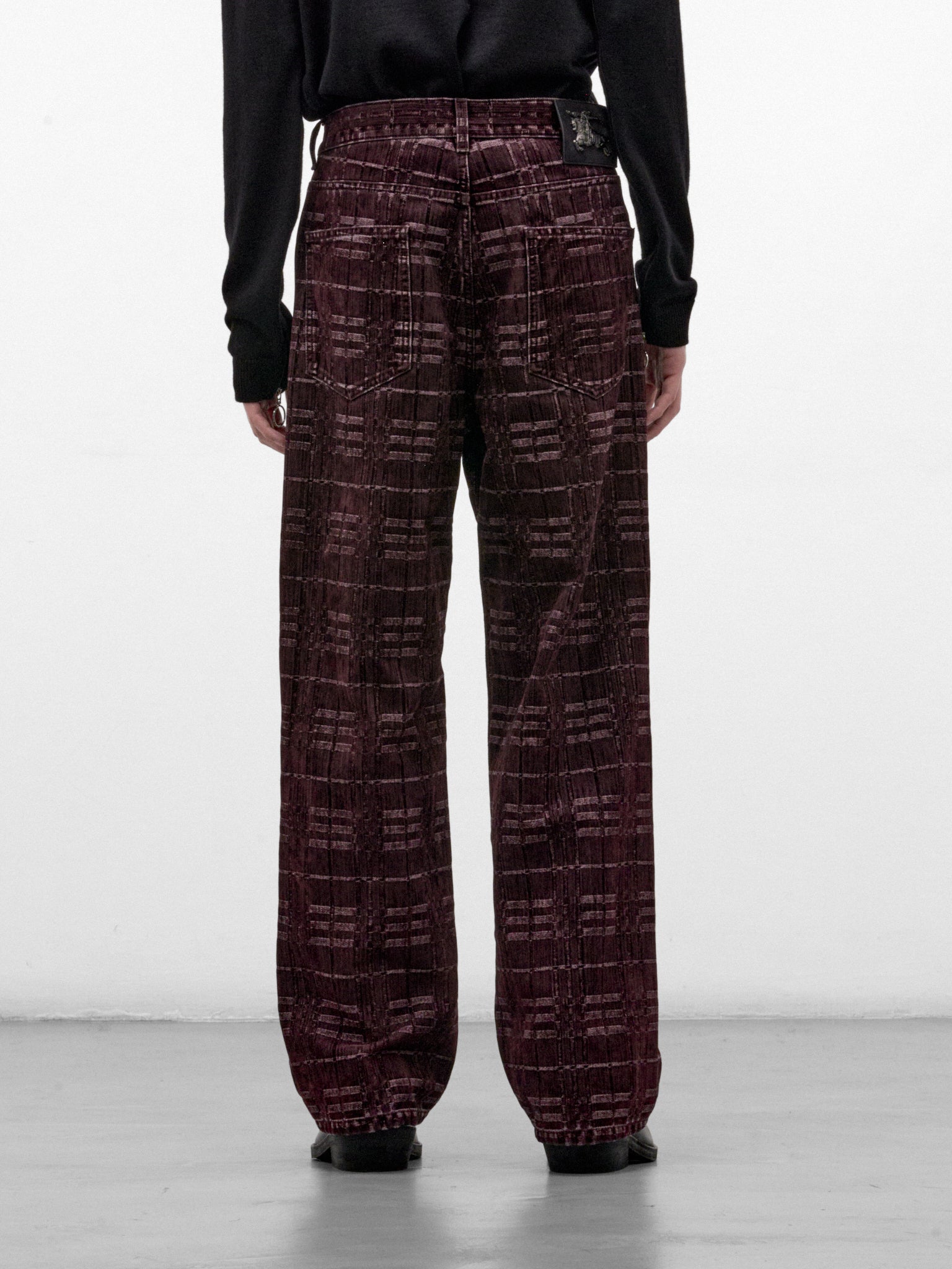 Plum Checked Saddleworth Jeans (SADDLEWORTH-C6541-PLUM-PURPLE)