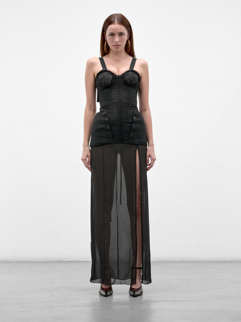 Black Corset Maxi Dress (SAMD0SCA-SABLE-MAXI-SCARF)