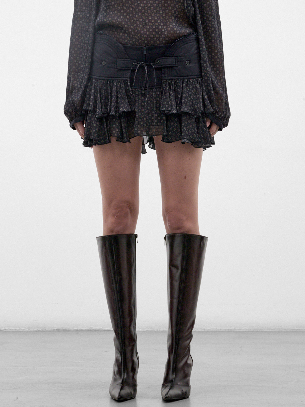 Navy Scarf Print Mini Skirt (SAMS0SCA-SABLE-MINI-SCARF)
