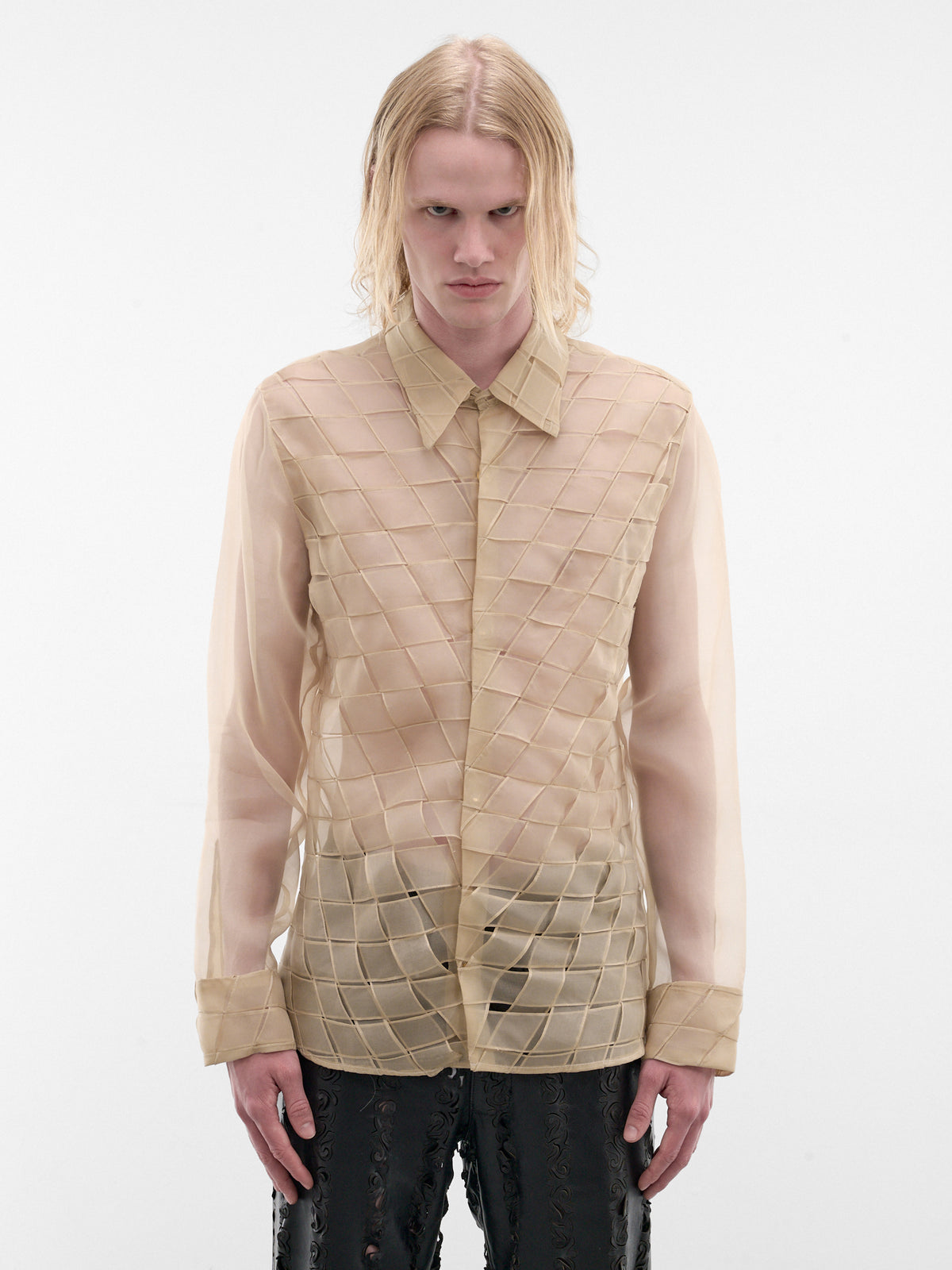 Beige Silk Organza Rutina Shirt (RUTINA-SHIRT-BEIGE)