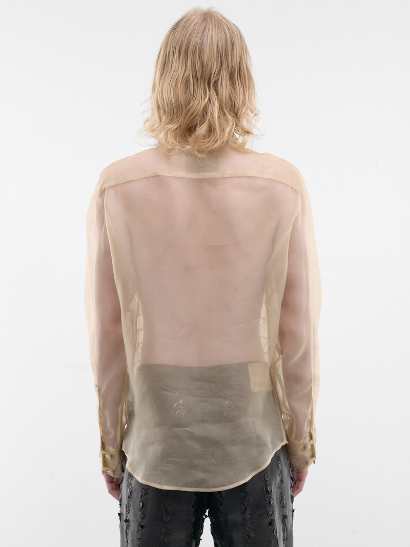 Beige Silk Organza Rutina Shirt (RUTINA-SHIRT-BEIGE)