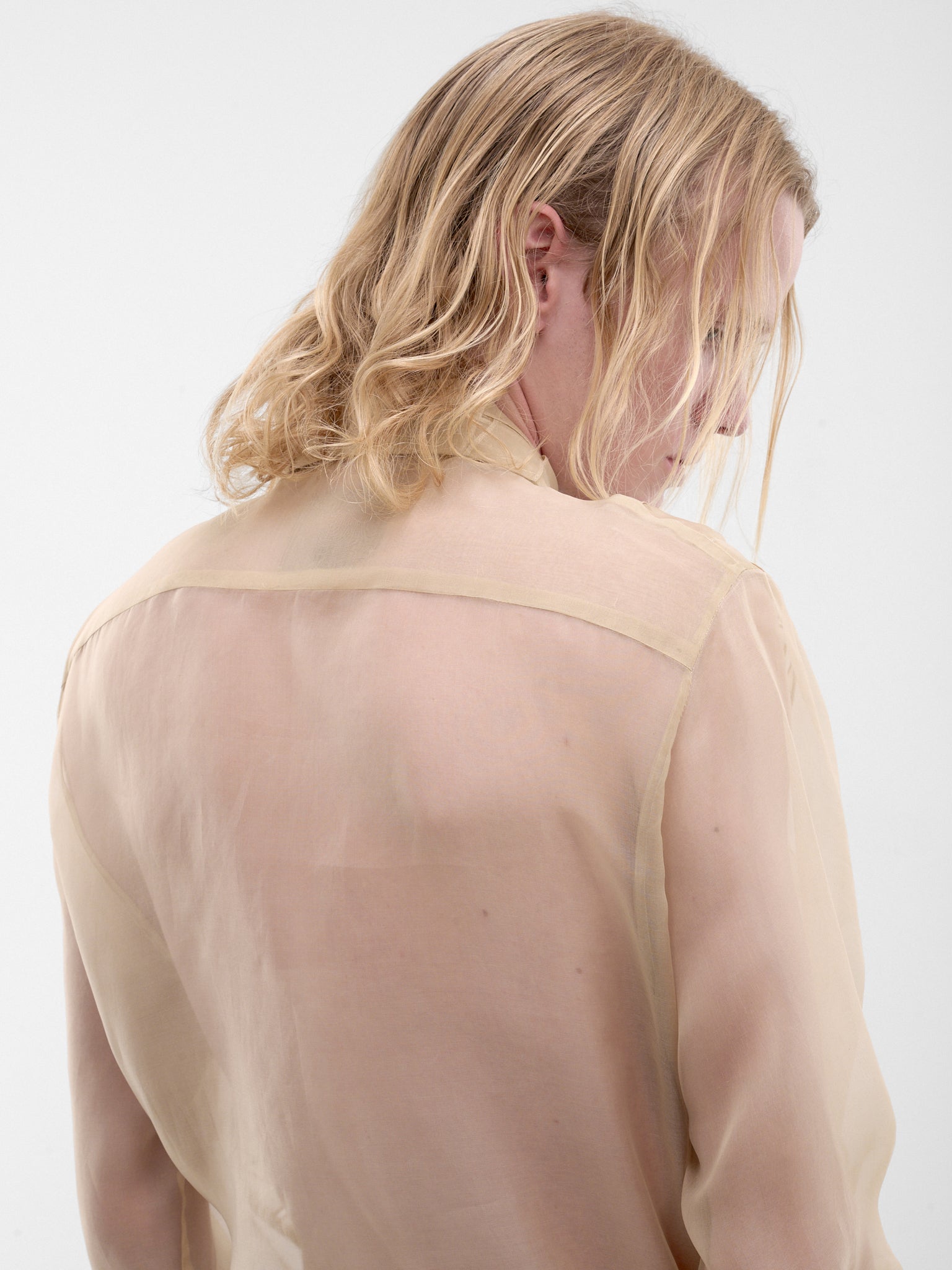 Beige Silk Organza Rutina Shirt (RUTINA-SHIRT-BEIGE)