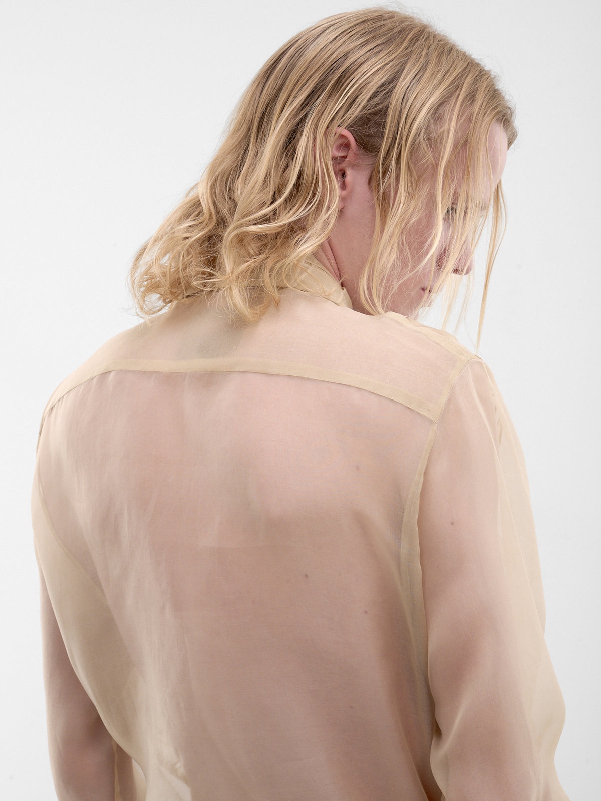Beige Silk Organza Rutina Shirt (RUTINA-SHIRT-BEIGE)
