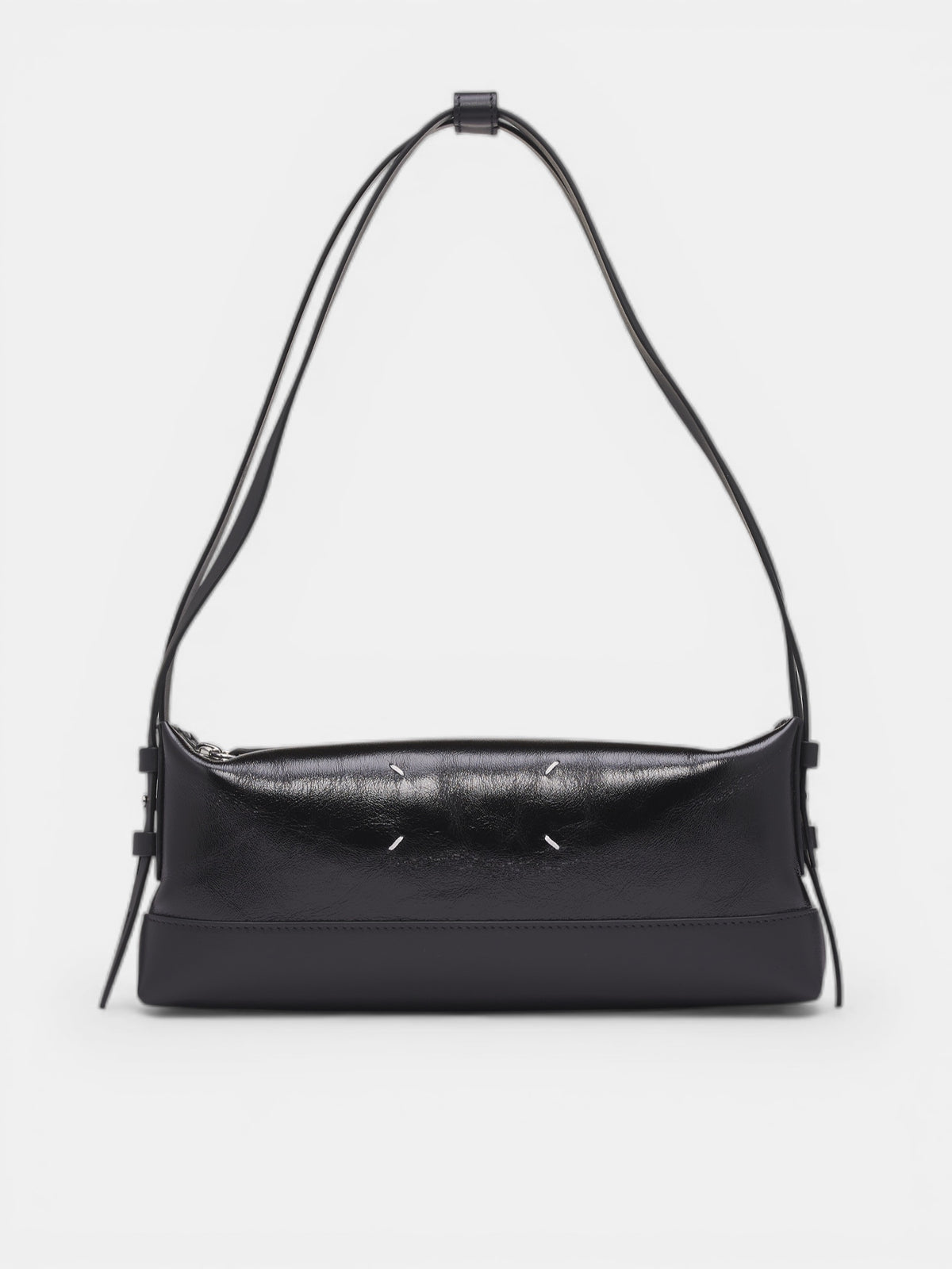 Black Leather Belt Shoulder Bag (SB1ZH0006-P8830-HB331-BLACK)