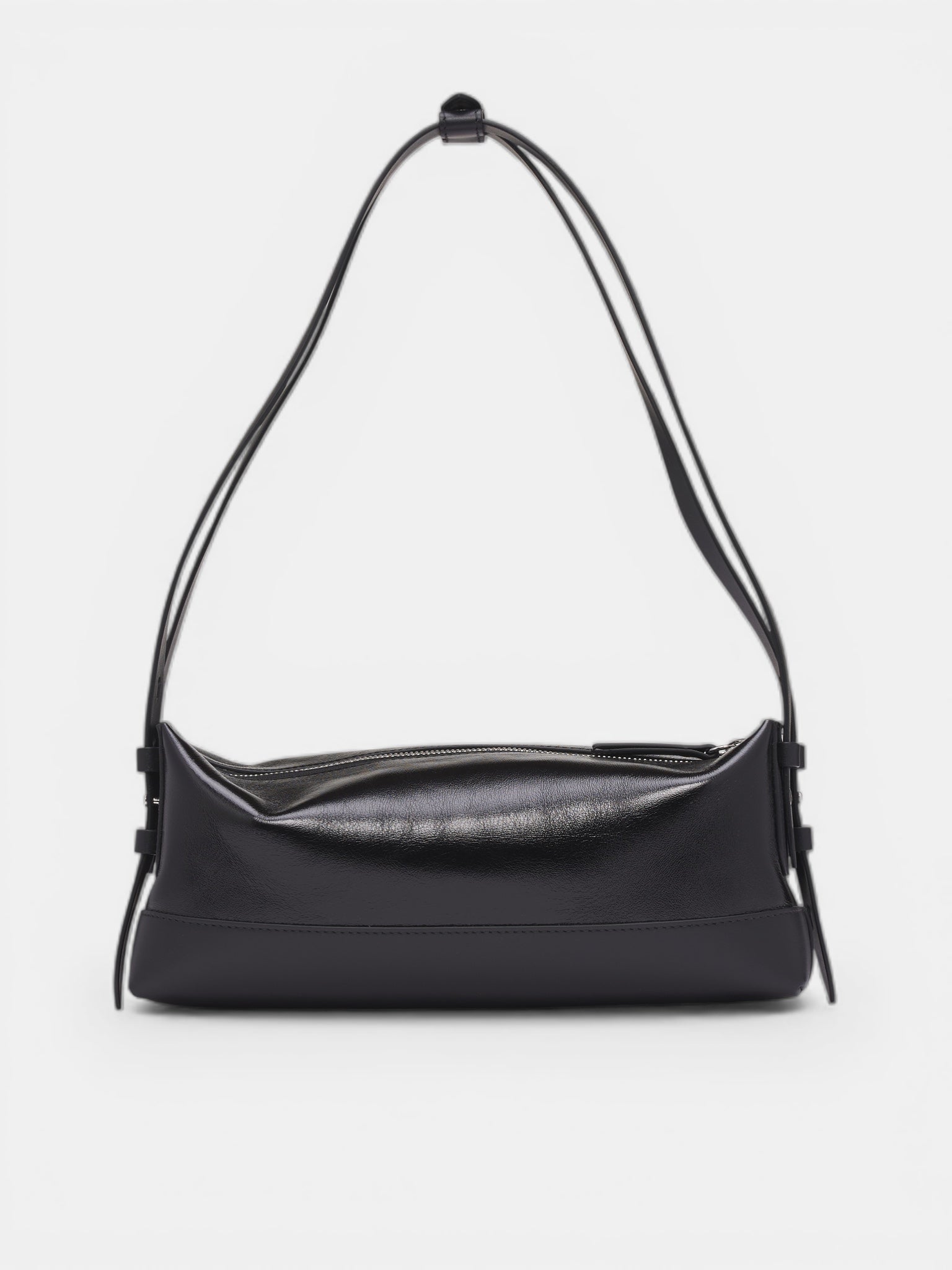 Black Leather Belt Shoulder Bag (SB1ZH0006-P8830-HB331-BLACK)