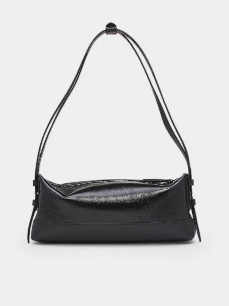 Black Leather Belt Shoulder Bag (SB1ZH0006-P8830-HB331-BLACK)