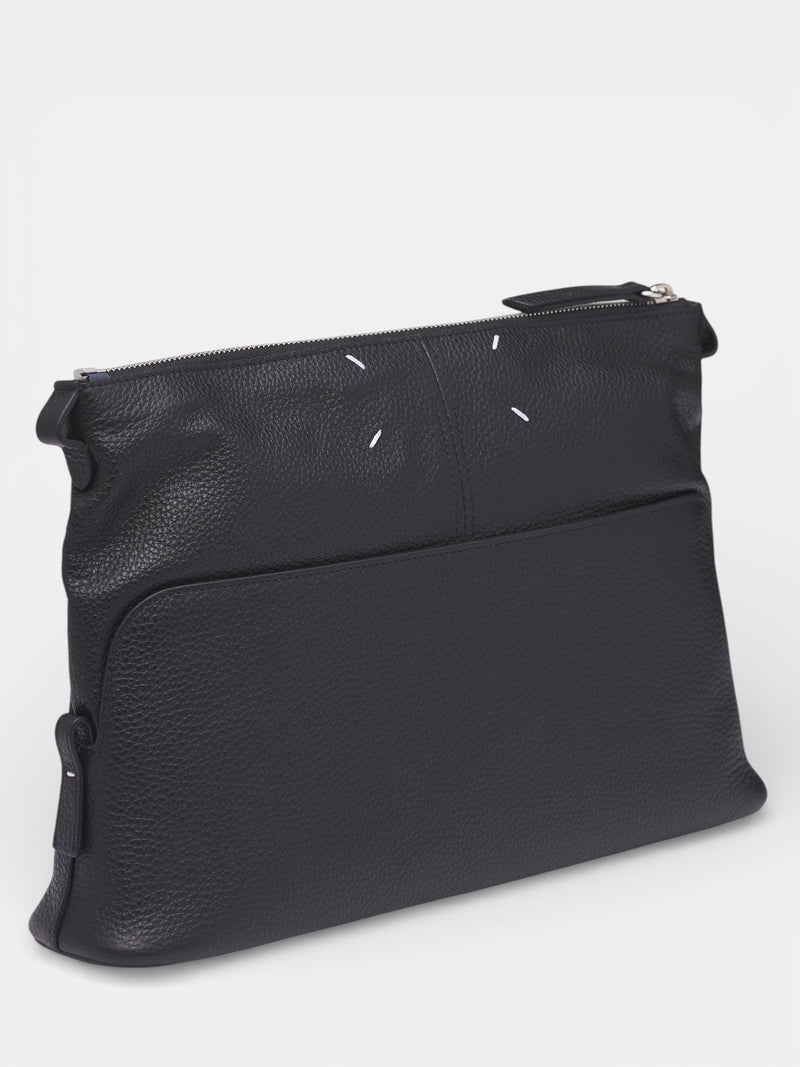 Black Leather 5AC Pouch Bag (SB2WF0007-P8838-BLACK)