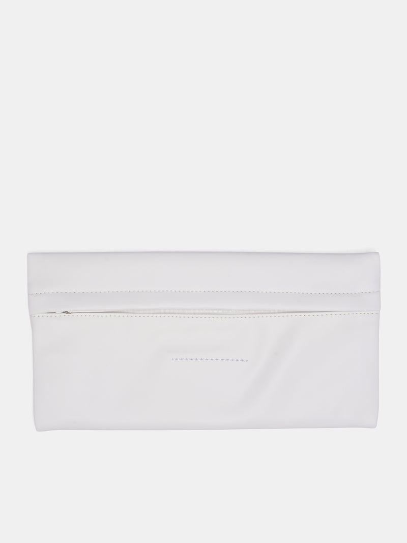 White Numeric Label Clutch Bag (SB5WF0011-P8485-T1003-WHITE)