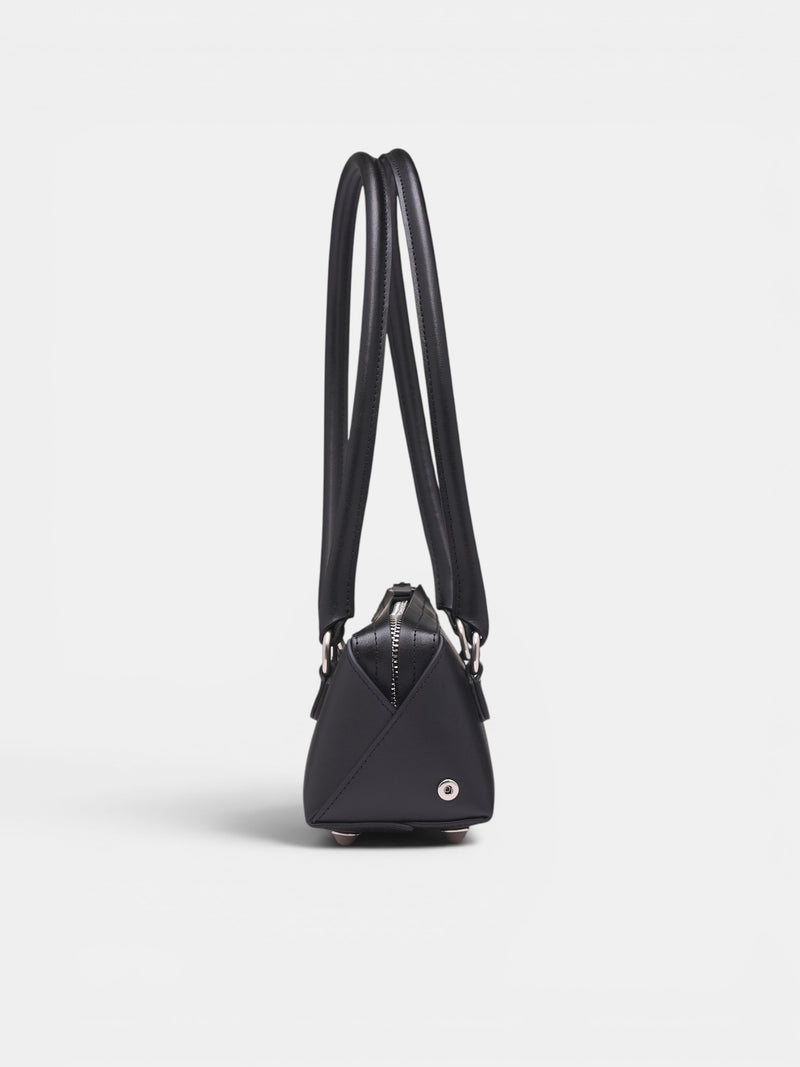 Black Leather Bauletto Shoulder Bag (SB6ZH0039-P9061-T8013-BLACK)