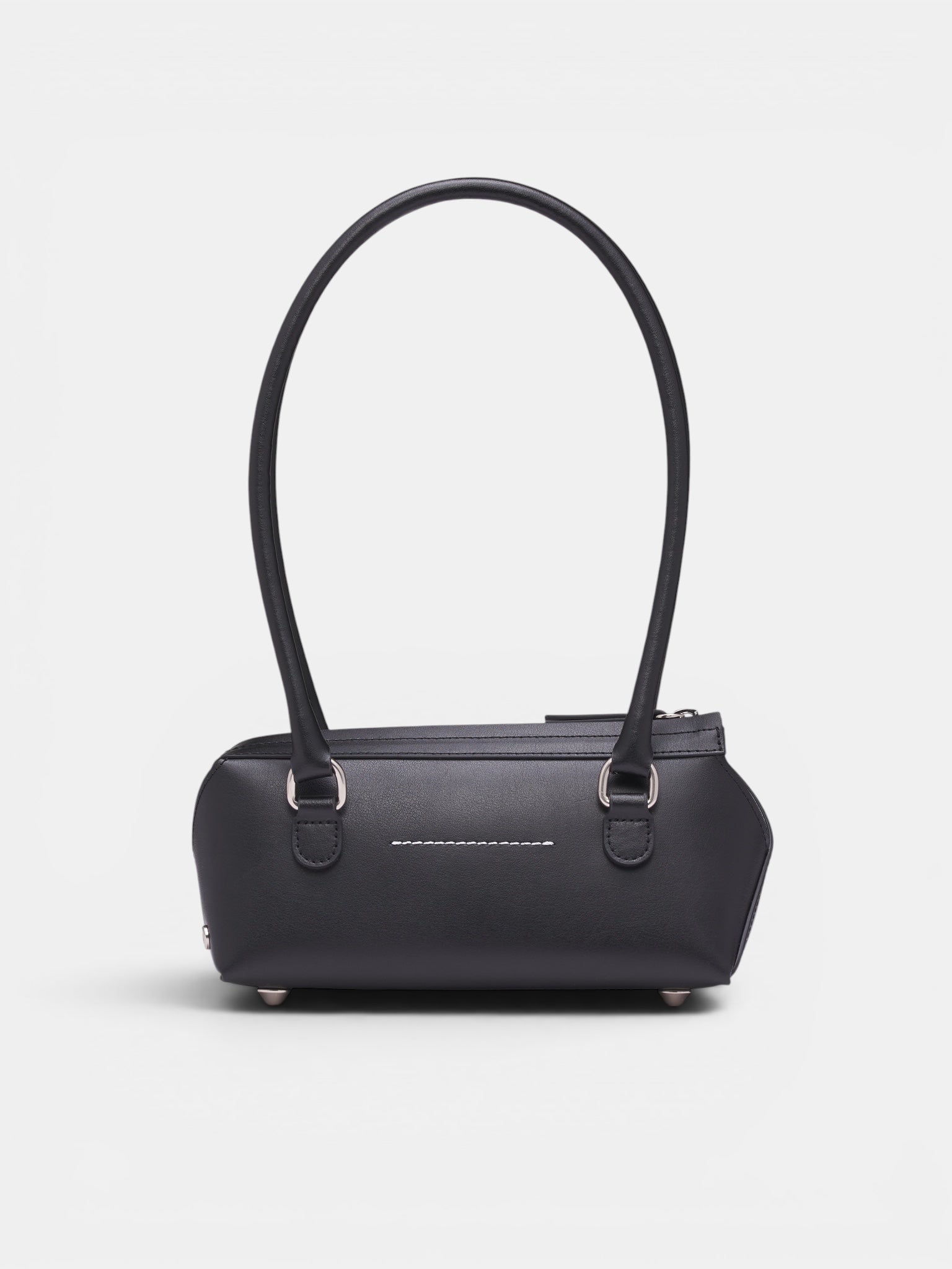 Black Leather Bauletto Shoulder Bag (SB6ZH0039-P9061-T8013-BLACK)