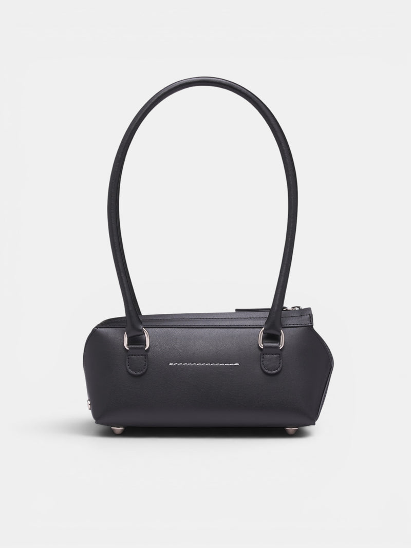 Black Leather Bauletto Shoulder Bag (SB6ZH0039-P9061-T8013-BLACK)