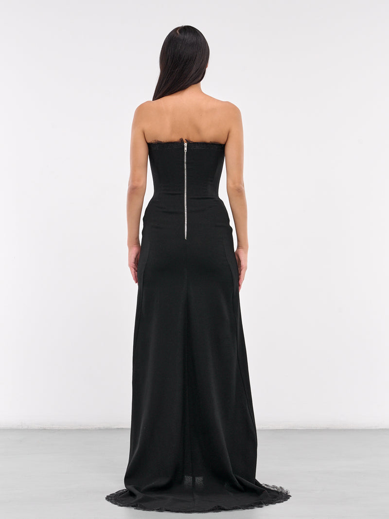 Lace Trim Silk Gown (SBHL067-MULTI)