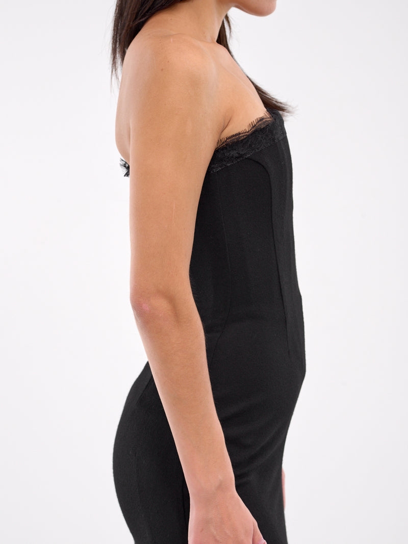 Lace Trim Silk Gown (SBHL067-MULTI)