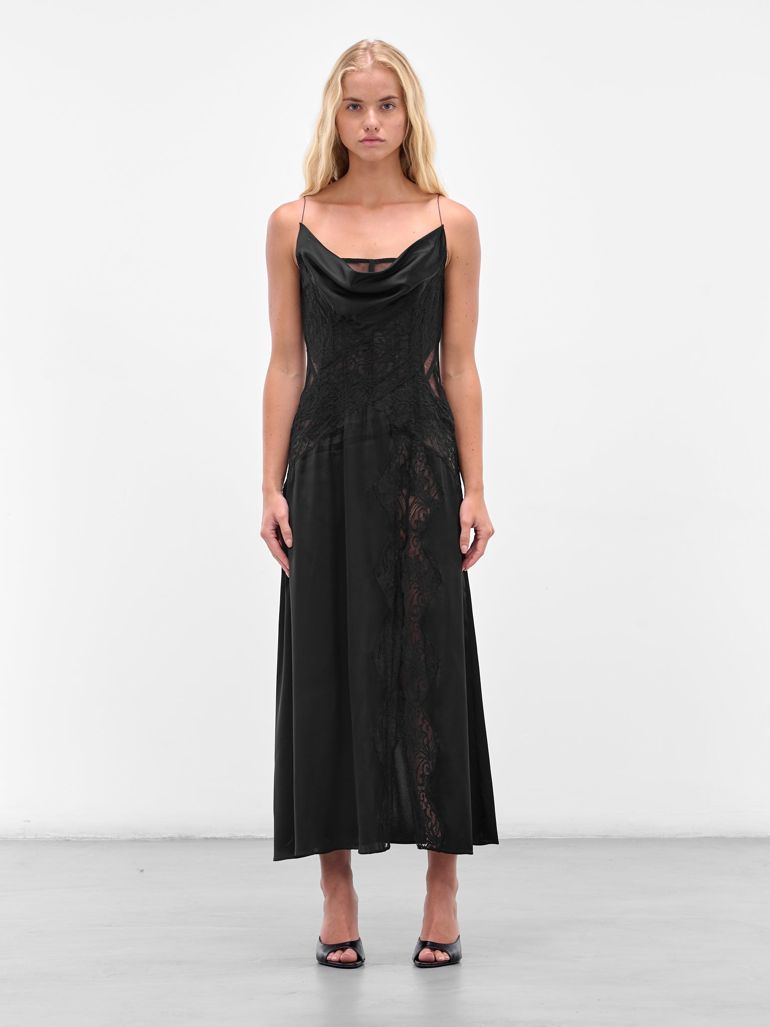 SALIH BALTA | H.Lorenzo|Black Layered Silk Maxi Dress (SBHL078-BLACK), 40 / Black SALIH BALTA | H.Lorenzo|Black Layered Silk Maxi Dress (SBHL078-BLACK), 40 / Black