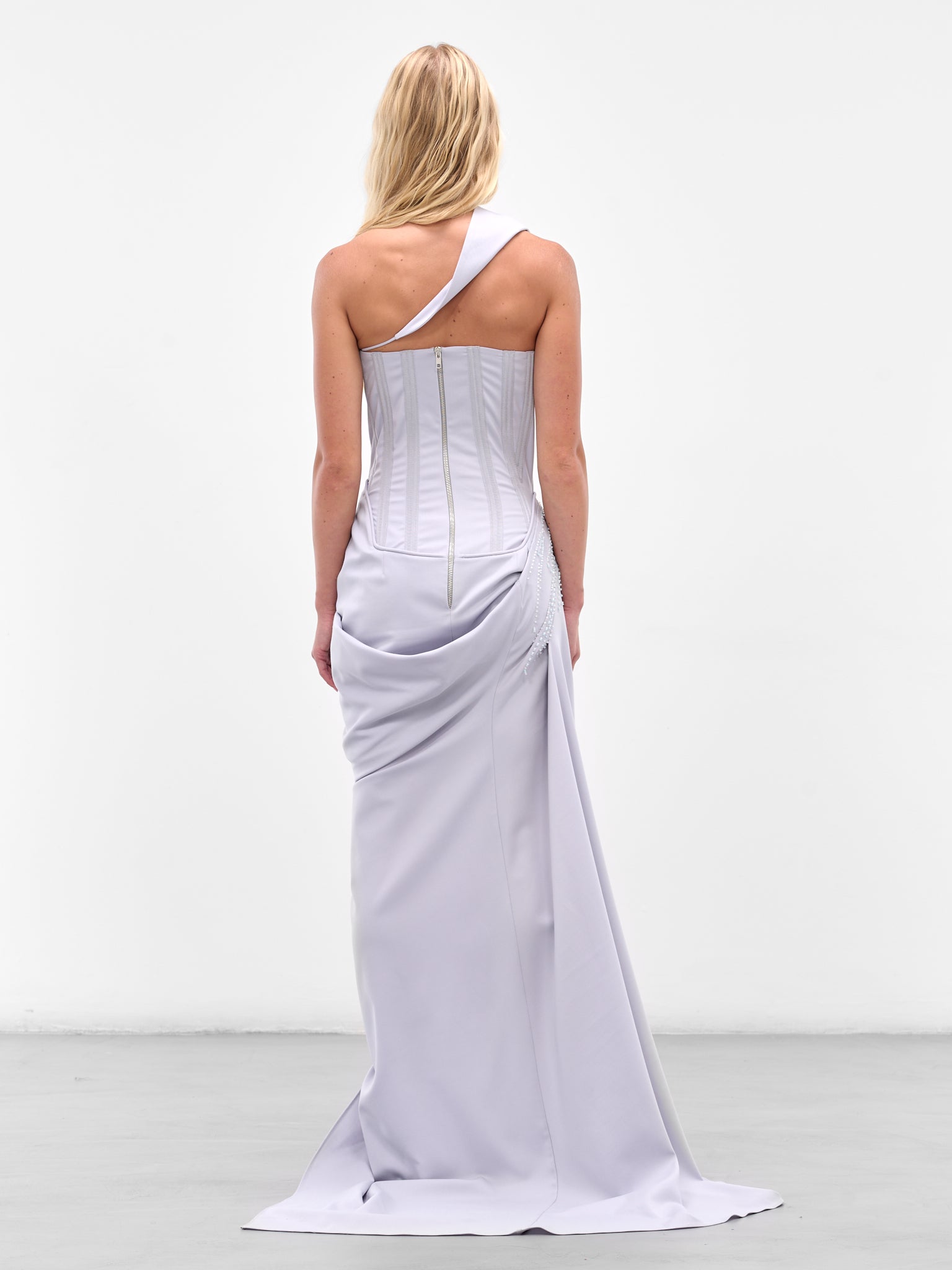 Salih Balta | H.Lorenzo|Blue Draped Bead Corset Gown (SBHL084-BABY-BLUE) Salih Balta | H.Lorenzo|Blue Draped Bead Corset Gown (SBHL084-BABY-BLUE)