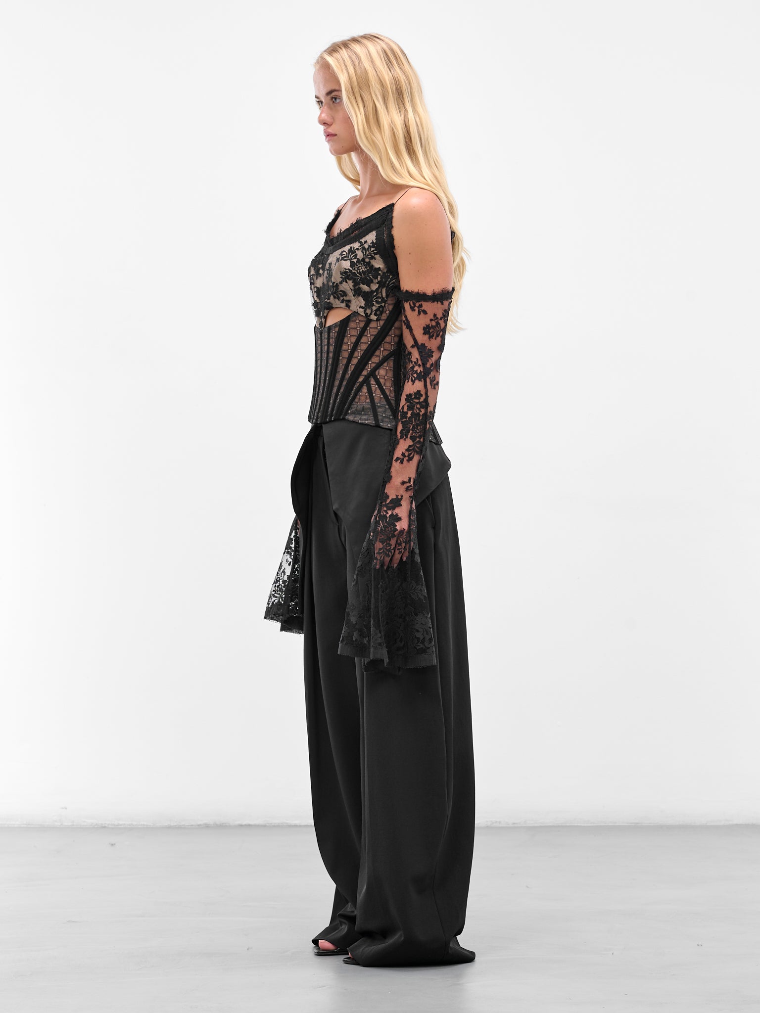 SALIH BALTA Lace Sleeved Corset | H.Lorenzo - side