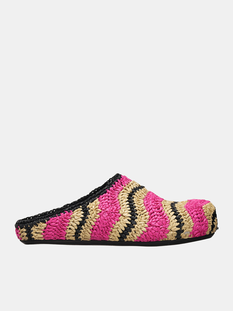 No Vacancy Inn Rafia Sabot Loafers (SBMS008200-BLACK-PINK)