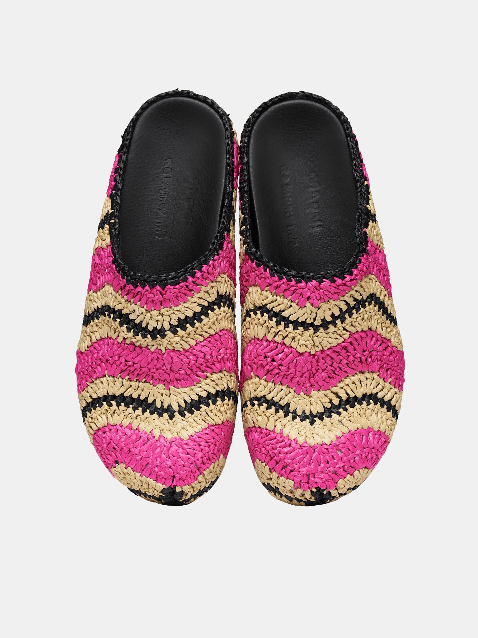 No Vacancy Inn Rafia Sabot Loafers (SBMS008200-BLACK-PINK)