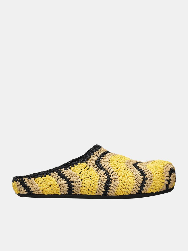 No Vacancy Inn Rafia Sabot Loafers (SBMS008200-BLACK-YELLOW)