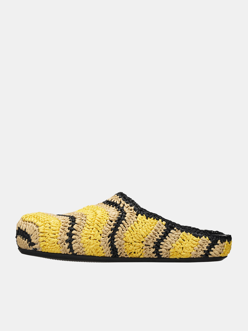 No Vacancy Inn Rafia Sabot Loafers (SBMS008200-BLACK-YELLOW)