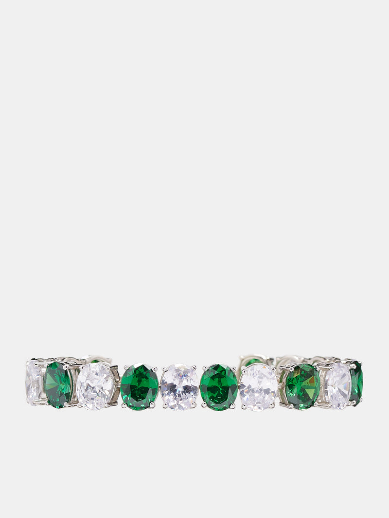 Tennis Bracelet (SBR1346-WG-CLEAR-GREEN)