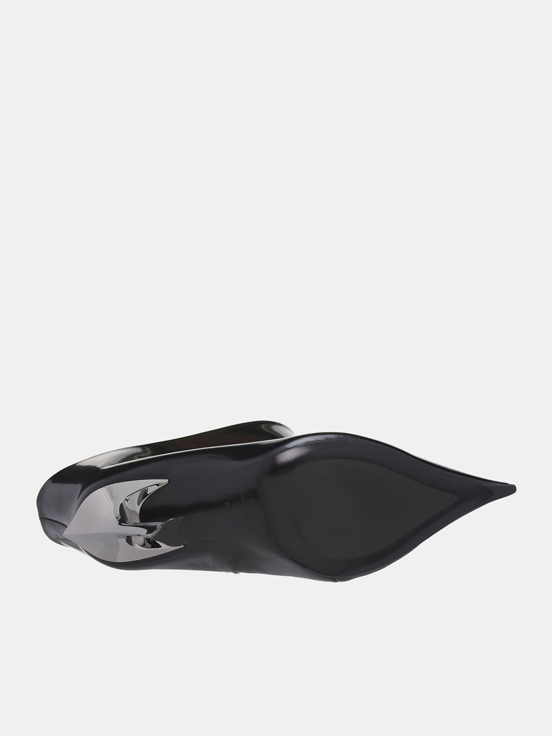 Brushed Leather Ankle Boots (SC038-CL001-BLACK-GUNMETAL)