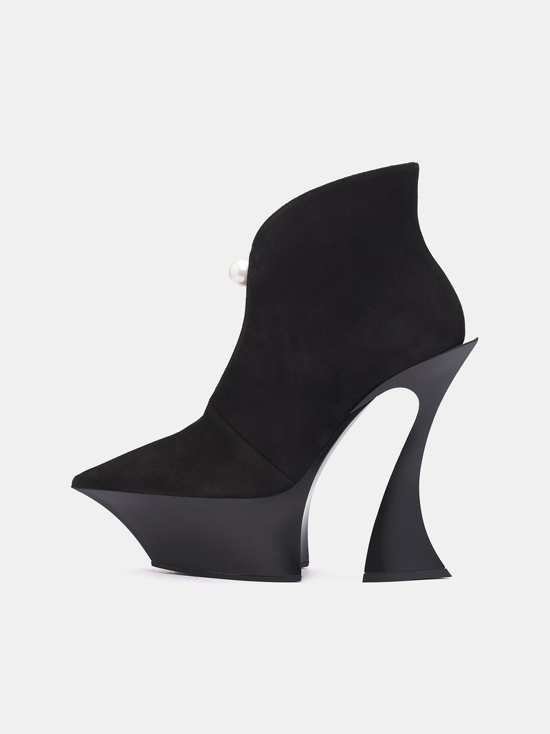 Sculptural Platform Heels (SC177-TS001-PEARL-BLACK)