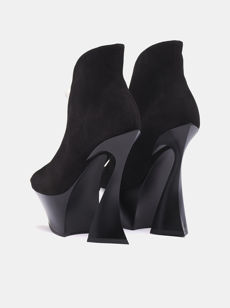 Sculptural Platform Heels (SC177-TS001-PEARL-BLACK)