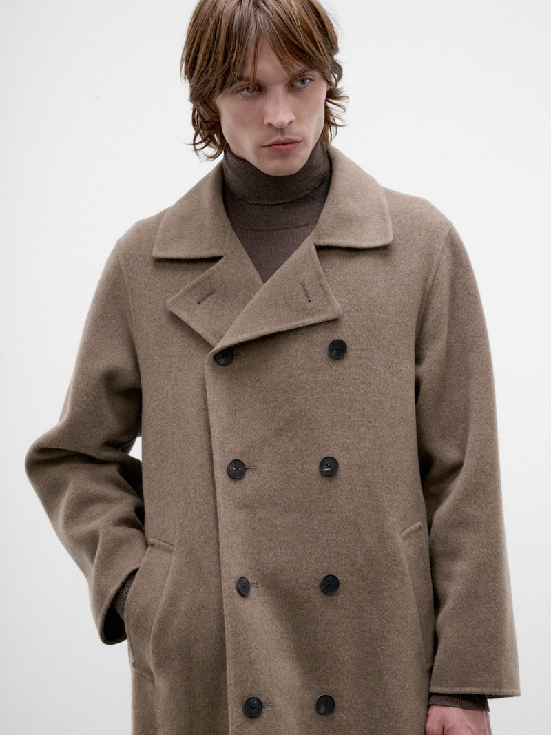 Mocha Cashmere Melton Coat (SCAGLW6310-MOCHA)