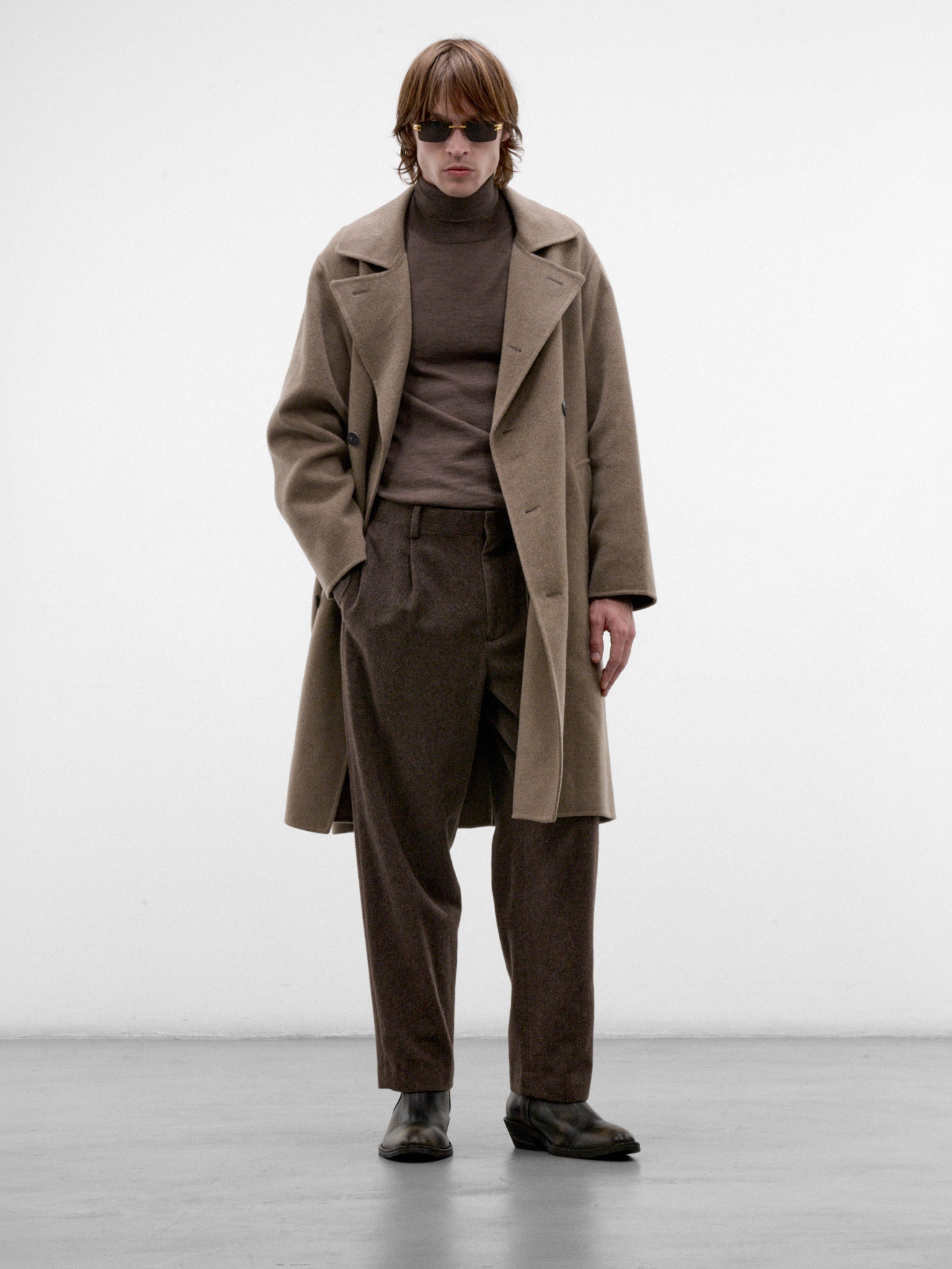 Mocha Cashmere Melton Coat (SCAGLW6310-MOCHA)
