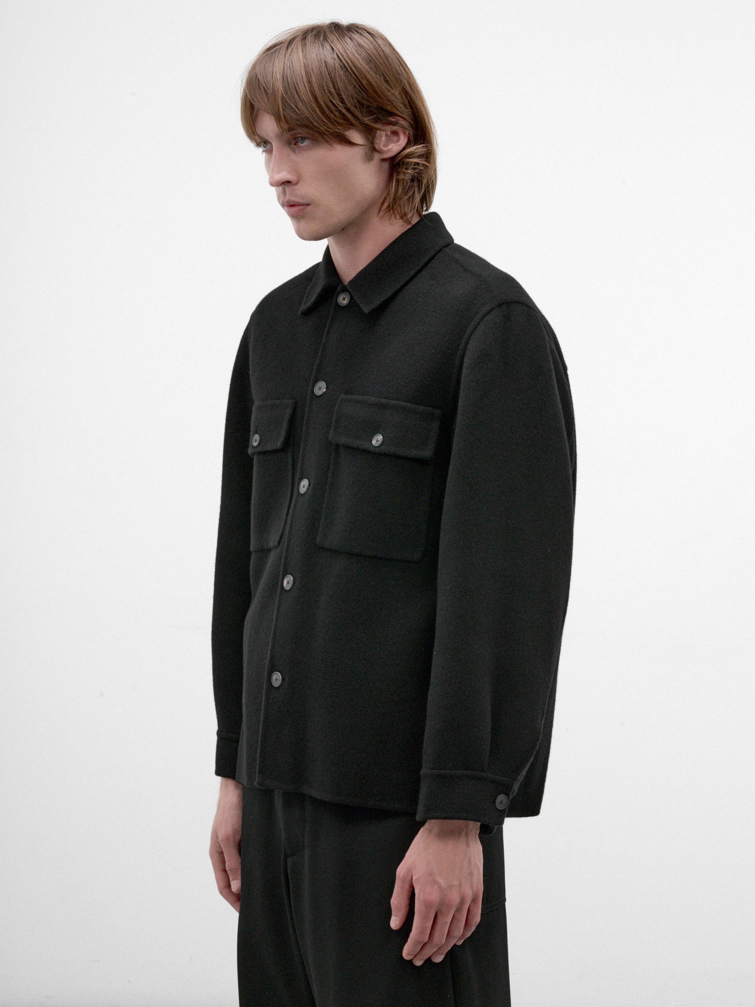 Black Cashmere CPO Jacket (SCAGLW6311-BLACK)